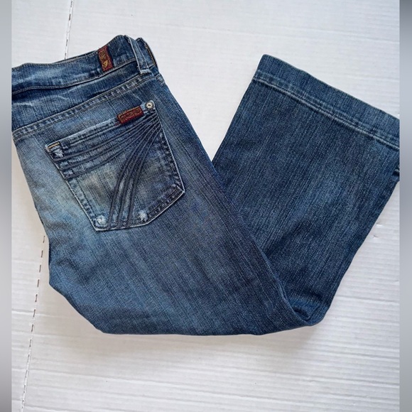 Seven 7 For All Mankind Women’s Dojo Shorts Jeans Size 28 Blue Lagenlook Beach - Picture 7 of 8